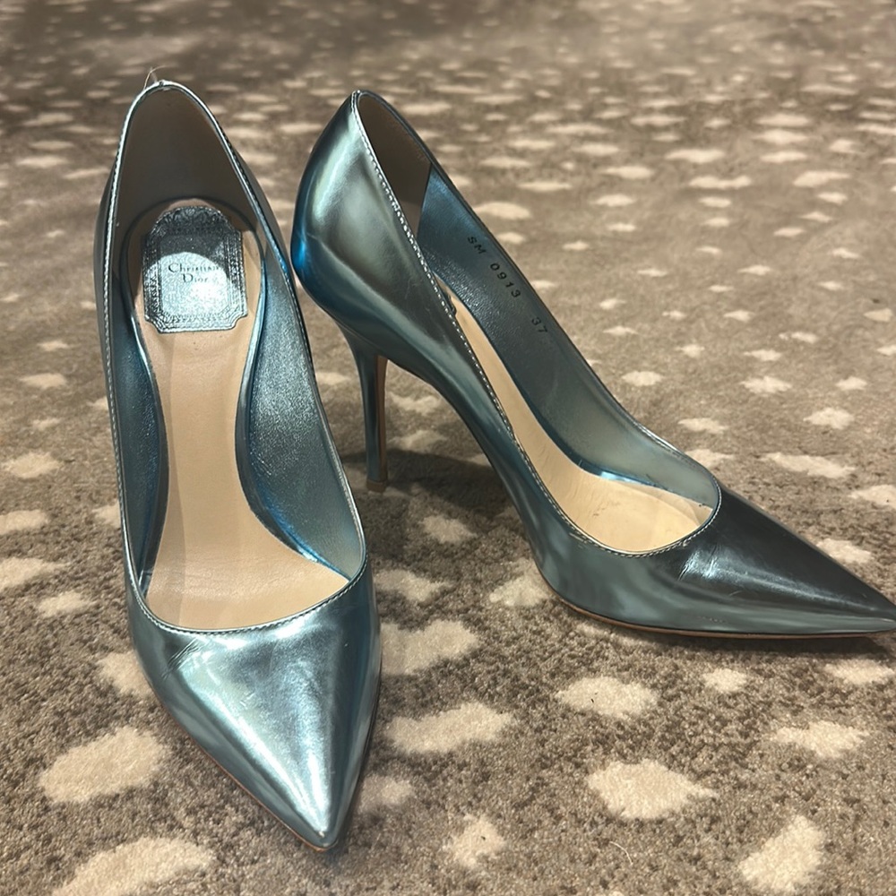 Metallic Blue Christian Dior Heel